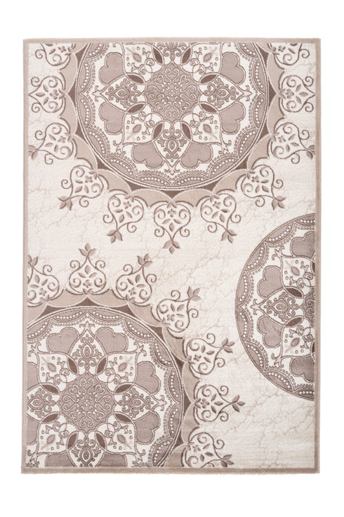 Aura 789 Brown and Beige Floral Rug - ADORE RUGS and FLOORING