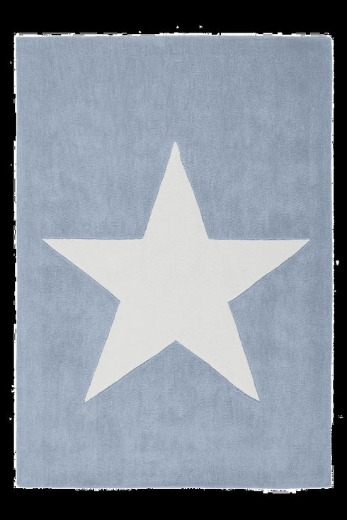Dream 700 Pastel Blue Kids Rug with white Star - ADORE RUGS and FLOORING