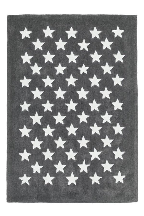 Dream 701 Grey Kids Rug with White Stars - ADORE RUGS and FLOORING