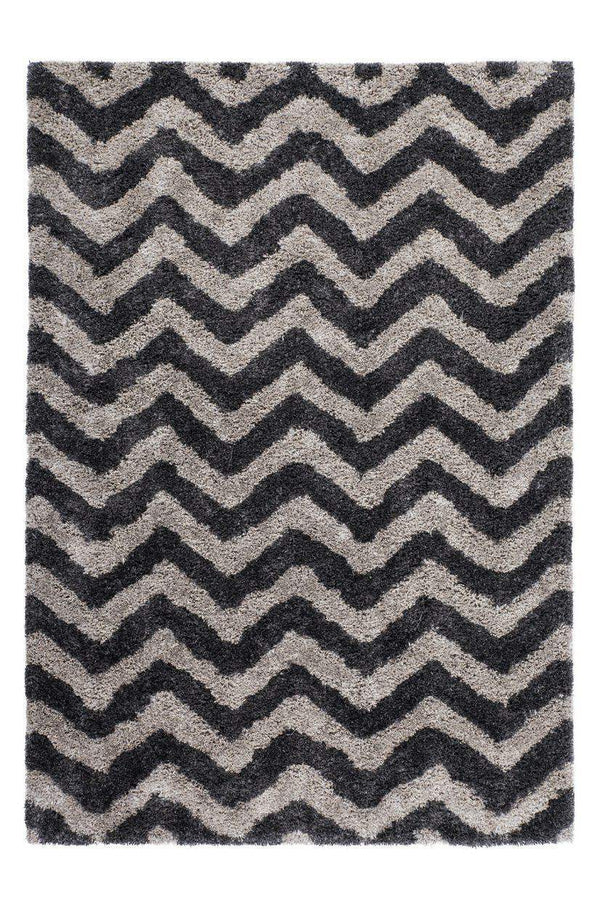 Grace 801 Graphite Shaggy Zig Zag Rug - ADORE RUGS and FLOORING