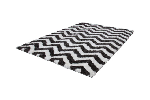 Grace 801 White Shaggy Zig Zag Rug - ADORE RUGS and FLOORING