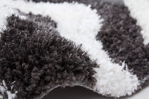 Grace 801 Charcoal Shaggy Zig Zag Rug - ADORE RUGS and FLOORING