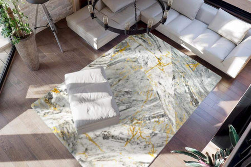 Marble 700 Yellow Super Soft High Quality Fluffy Rug - ADORE RUGS and FLOORING