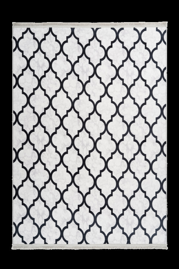 Peri 101 Grey Moroccan Design Machine Washable Rug - ADORE RUGS and FLOORING