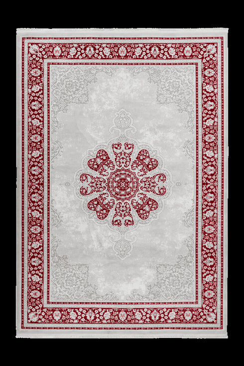 Pierre Cardin - Villette 702 Luxury Red Rug with Floral Centre Medallion - ADORE RUGS and FLOORING