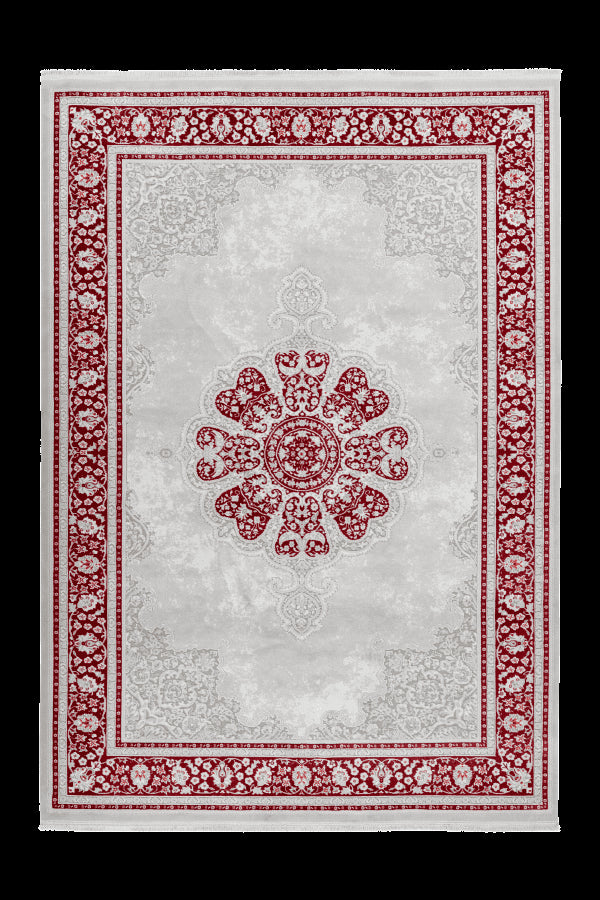 Pierre Cardin - Villette 702 Luxury Red Rug with Floral Centre Medallion - ADORE RUGS and FLOORING