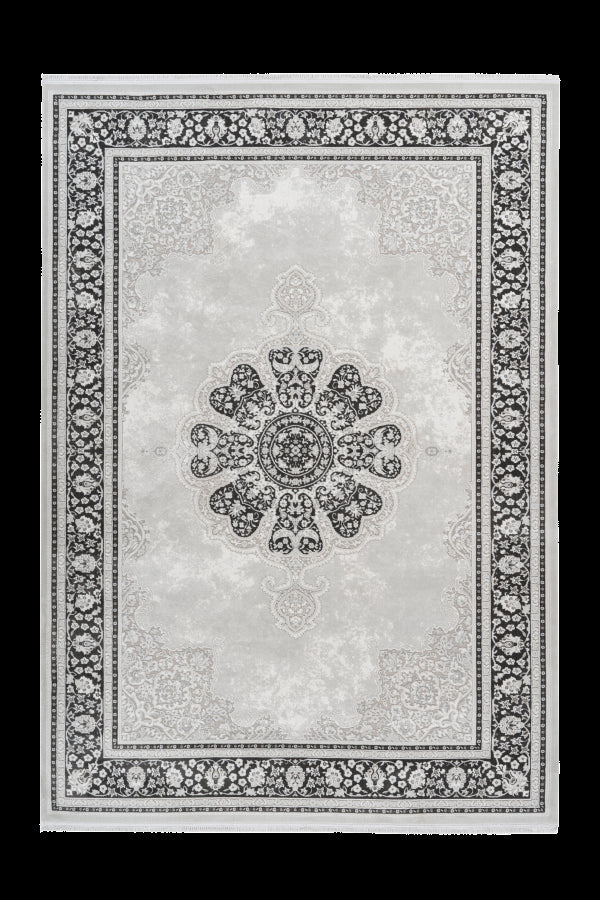 Pierre Cardin - Villette 702 Luxury Silver Rug with Floral Centre Medallion - ADORE RUGS and FLOORING