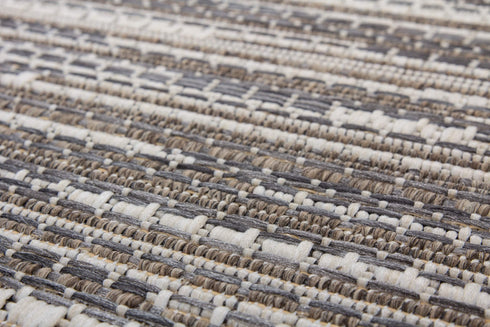 Sunset 600 Outdoor and Kitchen Beige Rug with Jagged Lines - ADORE RUGS and FLOORING