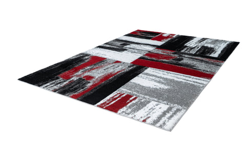 Swing 100 Modern Red and Black Rug with Checkered Design - ADORE RUGS and FLOORING