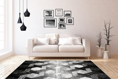 White Black Rug - ADORE RUGS and FLOORING