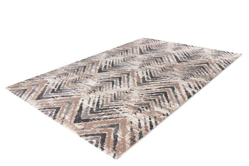 Trendy 402 Beige Silver Modern Zig-Zag Rug - ADORE RUGS and FLOORING