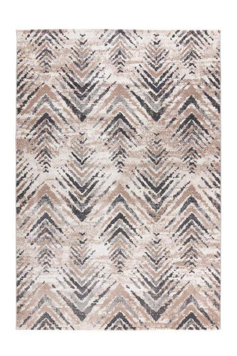 Trendy 402 Beige Silver Modern Zig-Zag Rug - ADORE RUGS and FLOORING