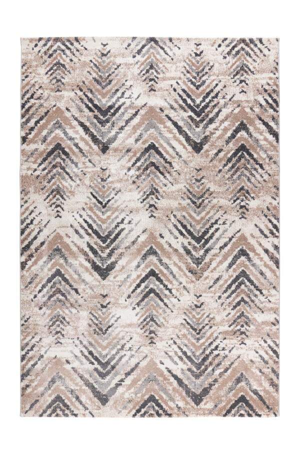 Trendy 402 Beige Silver Modern Zig-Zag Rug - ADORE RUGS and FLOORING