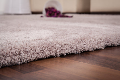Velvet 500 Shaggy Plain Beige Rug with Soft touch - ADORE RUGS and FLOORING