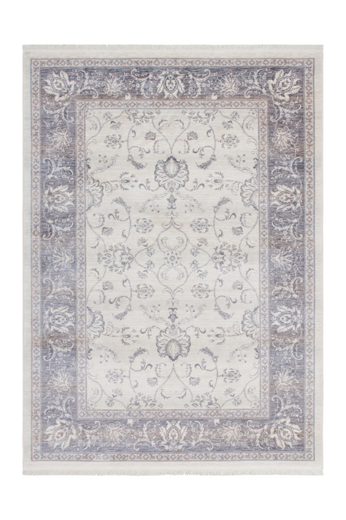 Vintage 700 Faded Ivory Floral Rug with Border - ADORE RUGS and FLOORING