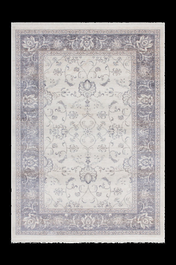 Vintage 700 Faded Ivory Floral Rug with Border - ADORE RUGS and FLOORING