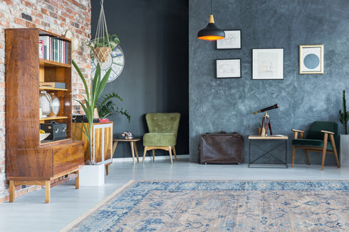 light blue vintage rug - ADORE RUGS and FLOORING