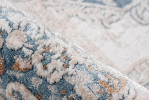 Pierre Cardin - Paris 504 Blue Rug Traditional Antique Design - ADORE RUGS and FLOORING