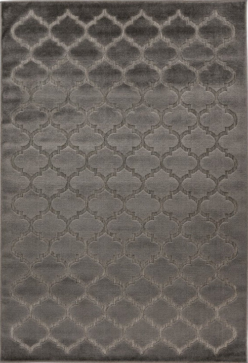 Amira 201 Grey - Moroccan Trellis Rug, full view