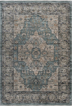 Antigua 701 Green Vintage-Inspired Rug with Medallion