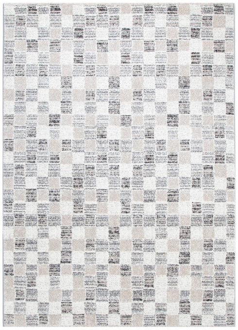 Dorado Grey Beige Checkered Rug - D004 - Adore Rugs & Flooring