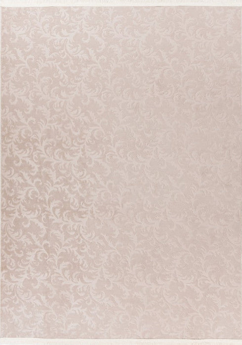Damla 211 Light Taupe - Washable Floral Rug, full view