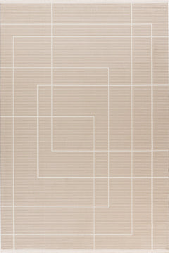 Elif 401 Beige - Modern Geometric Rug