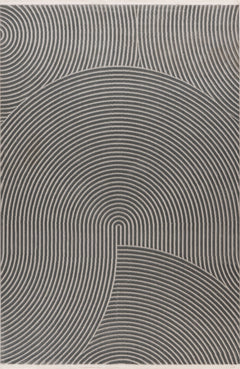 Elif 402 Grey - Grey Curve Textured Rug