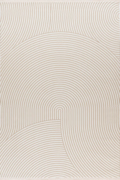 Elif 402 Ivory - Cream Contemporary Rug with Curved Lines