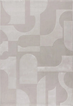 Elif 405 Silver Abstract Geometric Area Rug