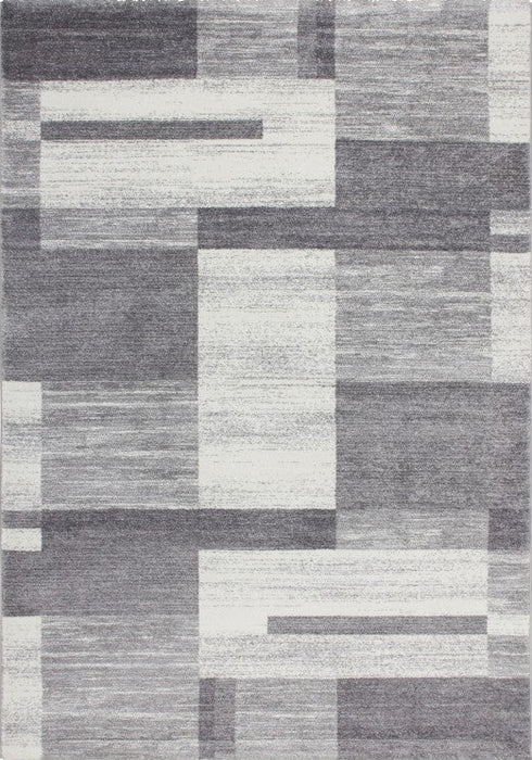 Feeling 501 Silver Checkered Thick Rug, full view