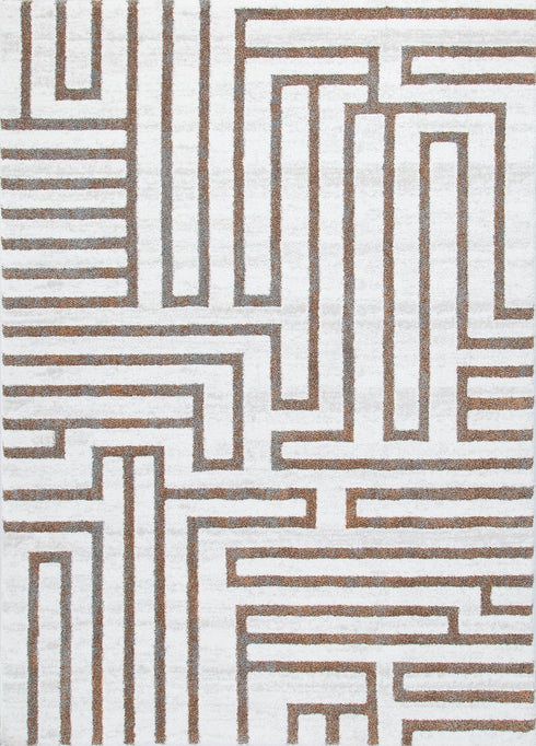 Indulgence Maze Cream Rug - INDU003, full view