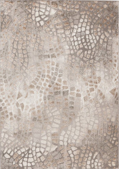 Milas 202 Silver Beige - Beige Brown Spotted Rug