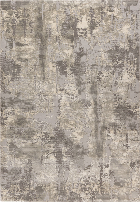 Pierre Cardin Monet 501 Silver Grey Modern Abstract Rug, full view