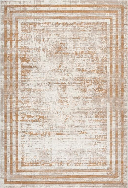 Pierre Cardin Paris 502 Beige Faded Rug With Borders, full view