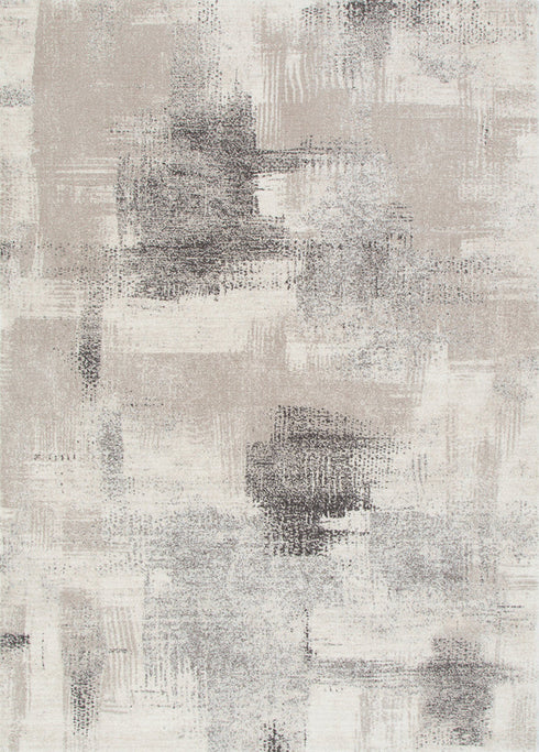 Sena 003 Cream Abstract Brushstroke Rug, full view