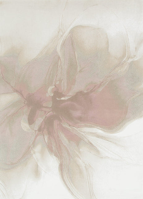 Sena 006 Pink Watercolour Floral Rug, full view