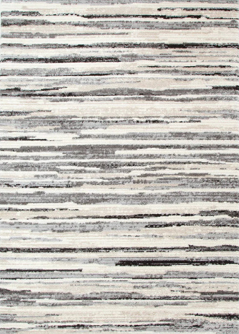 IN STORE ONLY - Slate 03 - Beige Black Rug, full view