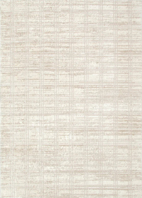 IN STORE ONLY - Slate 10 - Beige Geometric Rug, full view
