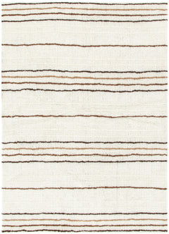 Highlands Beige Stripe Washable Wool Rug