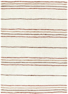 Highlands Terracotta Stripe Washable Wool Rug