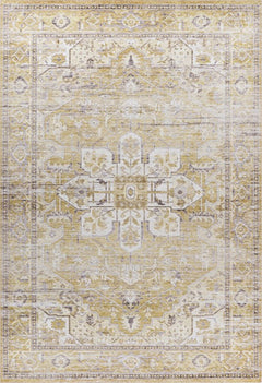 Soho 401 Lind Machine Washable Rug with Floral Medallion