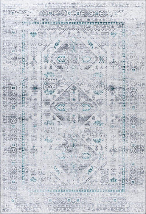 Soho 402 Silver Transitional Machine Washable Rug, full view