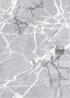 Atlanta Abstract Silver Shag Rug