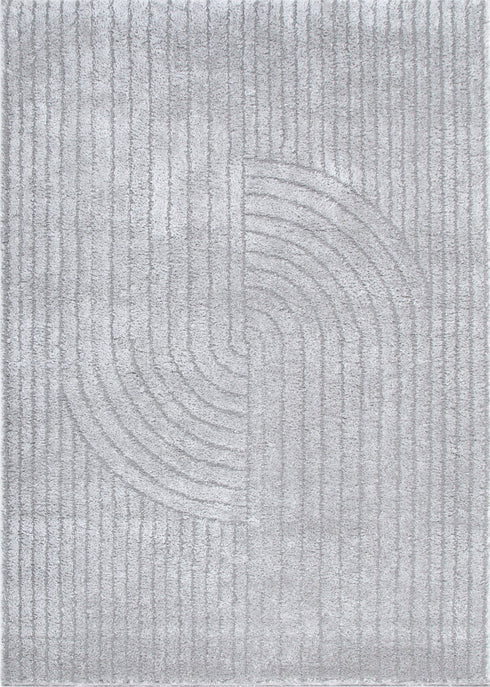 Atlanta Dior Silver Shag Rug, full view