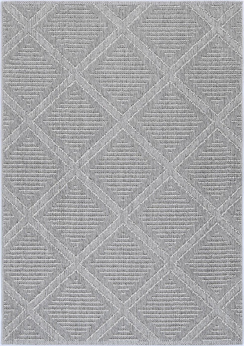 Vanuatu Vouza Grey Geometric Flatweave Outdoor Rug - Adore Rugs & Flooring