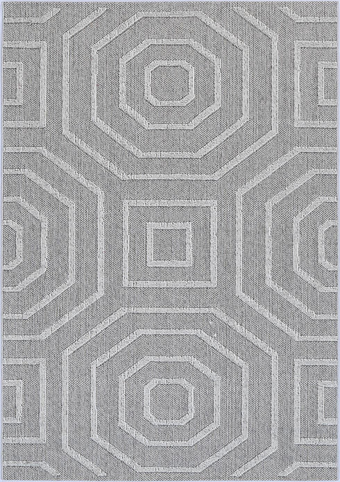Vanuatu Suri Ash Geometric Flatweave Outdoor Rug - Adore Rugs & Flooring