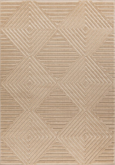 Viva 402 Beige - Beige Soft Textured Rug, full view