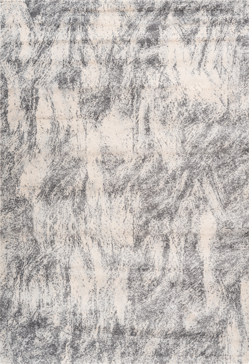 Sensation 501 Thick Modern Grey Abstract Rug, full view
