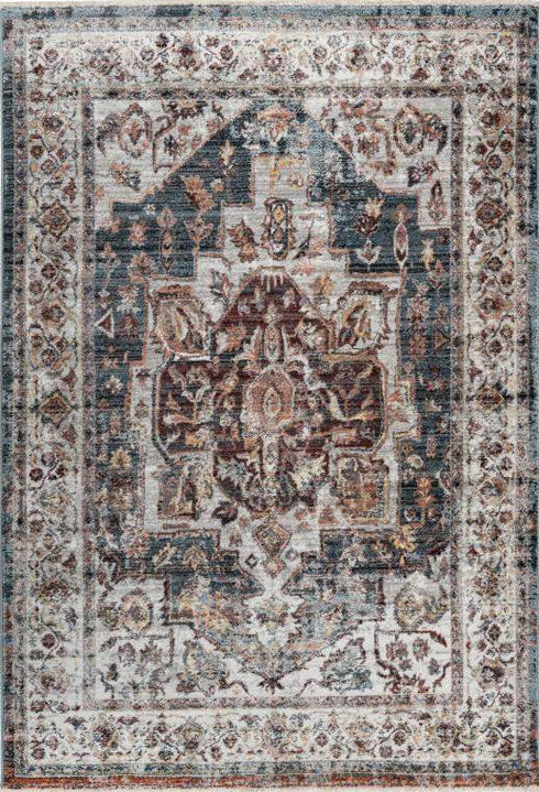 Medellin 405 Multi Coloured Rug With Faded Traditional Design, full view